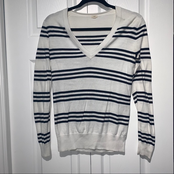 J.crew - V-neck Striped Knit Long sleeve - Picture 1 of 3